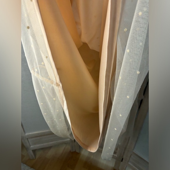 Blush Tulle Tiered Sheer Sleeve Babydoll Dress NWOT - Picture 6 of 16